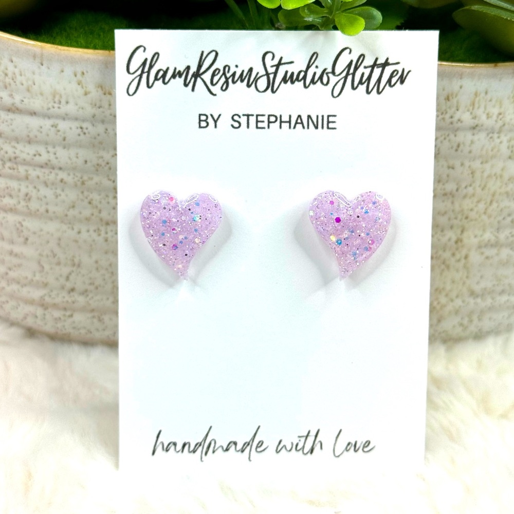 💟Lilac Heart Earrings/Stainless Steel